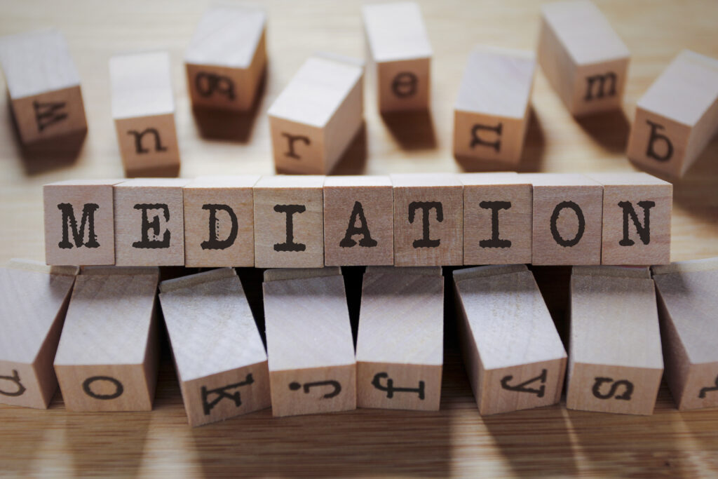 mediation,word,in,wooden,cube